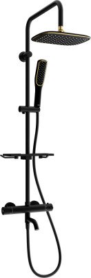 Mexen KT49  komplett Kád-Zuhany szett termosztátos  ,  fekete/ arany - 779004993-75 Zuhany szett komplett