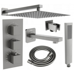 Mexen Cube DR02  komplett Kád-Zuhany szett  esöztetövel  30 cm, grafit - 77503DR0230-66 Zuhany szett komplett Zuhany szett komplett 406594 Mexen