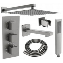 Mexen Cube DR02  komplett Kád-Zuhany szett  esöztetövel  30 cm, grafit - 77503DR0230-66 Zuhany szett komplett Zuhany szett komplett 406594 Mexen