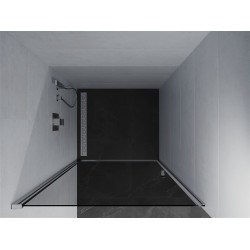 Mexen Pretoria   Zuhany ajtó nyíló 70 cm, grafit, króm - 852-070-000-01-40 Nyiló zuhany ajtó