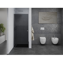 Mexen Pretoria   Zuhany ajtó nyíló 80 cm, grafit, króm - 852-080-000-01-40 Nyiló zuhany ajtó Nyiló zuhany ajtó 406594 Mexen