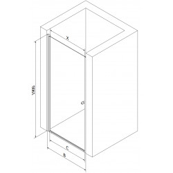 Mexen Pretoria   Zuhany ajtó nyíló 80 cm, grafit, króm - 852-080-000-01-40 Nyiló zuhany ajtó