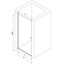 Mexen Pretoria   Zuhany ajtó nyíló 80 cm, grafit, króm - 852-080-000-01-40 Nyiló zuhany ajtó