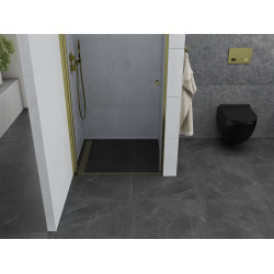 Mexen Pretoria   Zuhany ajtó nyíló 80 cm,  átlátszó ,  arany  - 852-080-000-50-00 Nyiló zuhany ajtó