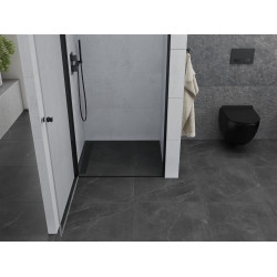 Mexen Pretoria   Zuhany ajtó nyíló 90 cm,  átlátszó ,  fekete - 852-090-000-70-00 Nyiló zuhany ajtó