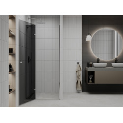 Mexen Roma   Zuhany ajtó nyíló 70 cm, grafit, króm - 854-070-000-01-40 Nyiló zuhany ajtó
