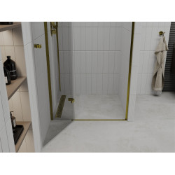 Mexen Roma   Zuhany ajtó nyíló 70 cm,  átlátszó ,  arany  - 854-070-000-50-00 Nyiló zuhany ajtó