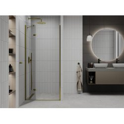 Mexen Roma   Zuhany ajtó nyíló 70 cm,  átlátszó ,  arany  - 854-070-000-50-00 Nyiló zuhany ajtó
