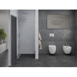 Mexen Pretoria   Zuhany ajtó nyíló 90 cm, grafit, króm - 852-090-000-01-40 Nyiló zuhany ajtó