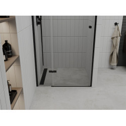Mexen Roma   Zuhany ajtó nyíló 70 cm,  átlátszó ,  fekete - 854-070-000-70-00 Nyiló zuhany ajtó