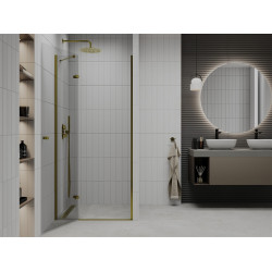 Mexen Roma   Zuhany ajtó nyíló 80 cm,  átlátszó ,  arany  - 854-080-000-50-00 Nyiló zuhany ajtó