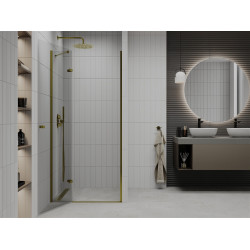 Mexen Roma   Zuhany ajtó nyíló 90 cm,  átlátszó ,  arany  - 854-090-000-50-00 Nyiló zuhany ajtó