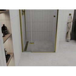 Mexen Roma   Zuhany ajtó nyíló 90 cm,  átlátszó ,  arany  - 854-090-000-50-00 Nyiló zuhany ajtó