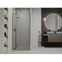 Mexen Roma   Zuhany ajtó nyíló 110 cm,  átlátszó ,  arany  - 854-110-000-50-00 Nyiló zuhany ajtó