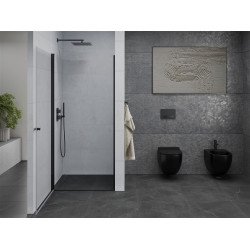 Mexen Pretoria   Zuhany ajtó nyíló 100 cm,  átlátszó ,  fekete - 852-100-000-70-00 Nyiló zuhany ajtó