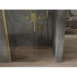Mexen  Omega 8 mm   Zuhany ajtó csúszó   100 cm,  átlátszó ,  arany  - 825-100-000-50-00 Csúszó zuhany ajtó