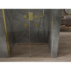 Mexen  Omega 8 mm   Zuhany ajtó csúszó   100 cm,  átlátszó ,  arany  - 825-100-000-50-00 Csúszó zuhany ajtó