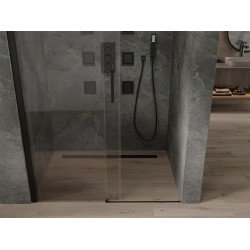Mexen  Omega 8 mm   Zuhany ajtó csúszó   100 cm,  átlátszó ,  fekete - 825-100-000-70-00 Csúszó zuhany ajtó
