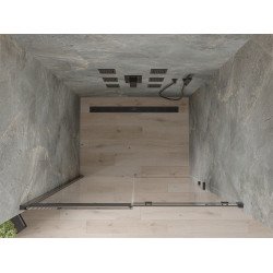 Mexen  Omega 8 mm   Zuhany ajtó csúszó   100 cm,  átlátszó ,  fekete - 825-100-000-70-00 Csúszó zuhany ajtó