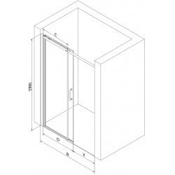 Mexen  Omega 8 mm   Zuhany ajtó csúszó   120 cm,  átlátszó ,  arany  - 825-120-000-50-00 Csúszó zuhany ajtó