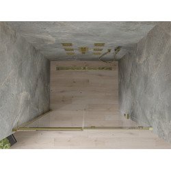 Mexen  Omega 8 mm   Zuhany ajtó csúszó   140 cm,  átlátszó ,  arany  - 825-140-000-50-00 Csúszó zuhany ajtó