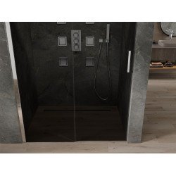 Mexen  Omega 8 mm   Zuhany ajtó csúszó   140 cm, grafit, króm - 825-140-000-01-40 Csúszó zuhany ajtó