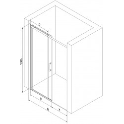 Mexen  Omega 8 mm   Zuhany ajtó csúszó   150 cm,  átlátszó , króm - 825-150-000-01-00 Csúszó zuhany ajtó