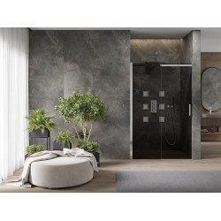 Mexen  Omega 8 mm   Zuhany ajtó csúszó   150 cm, grafit, króm - 825-150-000-01-40 Csúszó zuhany ajtó Zuhany  ajtó 406594 Mexen