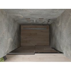 Mexen  Omega 8 mm   Zuhany ajtó csúszó   150 cm, grafit, króm - 825-150-000-01-40 Csúszó zuhany ajtó