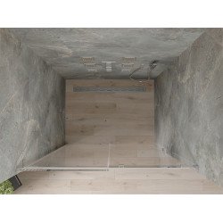 Mexen  Omega 8 mm   Zuhany ajtó csúszó   160 cm,  átlátszó , króm - 825-160-000-01-00 Csúszó zuhany ajtó
