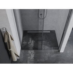 Mexen Apia  Zuhany ajtó csúszó   125 cm,  átlátszó , króm - 845-125-000-01-00 Csúszó zuhany ajtó