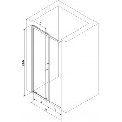 Mexen Apia  Zuhany ajtó csúszó   145 cm,  átlátszó , króm - 845-145-000-01-00 Csúszó zuhany ajtó