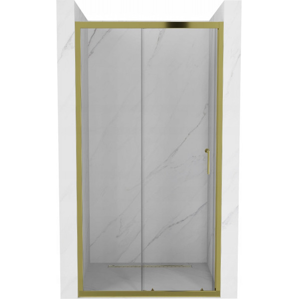 Mexen Apia  Zuhany ajtó csúszó   130 cm,  átlátszó ,  arany  - 845-130-000-50-00 Csúszó zuhany ajtó