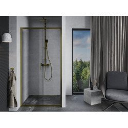 Mexen Apia  Zuhany ajtó csúszó   140 cm,  átlátszó ,  arany  - 845-140-000-50-00 Csúszó zuhany ajtó
