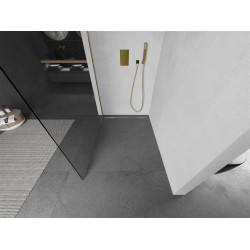 Mexen Kioto Walk-In Zuhanyfal 50 x 200 cm,  átlátszó üveg 8 mm,  arany  - 800-050-101-50- Walk-In Zuhanyfal