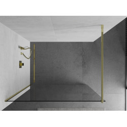 Mexen Kioto Walk-In Zuhanyfal 60 x 200 cm,  átlátszó üveg 8 mm,  arany  - 800-060-101-50- Walk-In Zuhanyfal