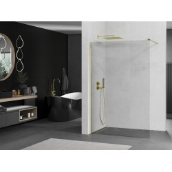 Mexen Kioto Walk-In Zuhanyfal 100 x 200 cm,  átlátszó üveg 8 mm,  arany  - 800-100-101-50- Walk-In Zuhanyfal Walk-In Zuhanyfal 406594 Mexen