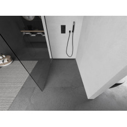 Mexen Kioto Walk-In Zuhanyfal 50 x 200 cm,  átlátszó üveg 8 mm,  fekete  - 800-050-101-70- Walk-In Zuhanyfal