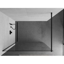Mexen Kioto Walk-In Zuhanyfal 50 x 200 cm,  átlátszó üveg 8 mm,  fekete  - 800-050-101-70- Walk-In Zuhanyfal