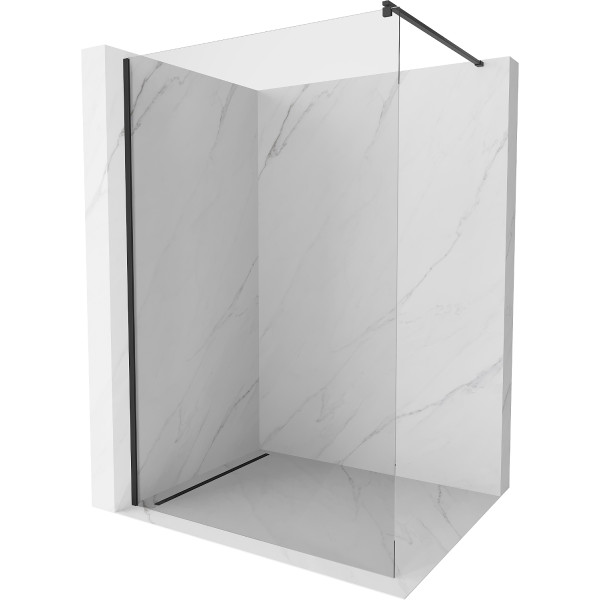 Mexen Kioto Walk-In Zuhanyfal 90 x 200 cm,  átlátszó üveg 8 mm,  fekete  - 800-090-101-70- Walk-In Zuhanyfal