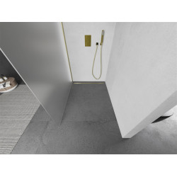 Mexen Kioto Walk-In Zuhanyfal 100 x 200 cm,   szatén  8 mm,  arany  - 800-100-101-50-3 Walk-In Zuhanyfal