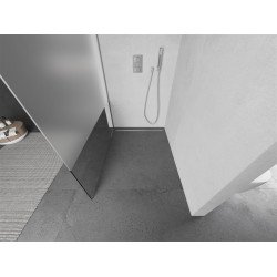Mexen Kioto Walk-In Zuhanyfal 70 x 200 cm,  átlátszó üveg/ szatén  8 mm, króm - 800-070-101-01-3 Walk-In Zuhanyfal