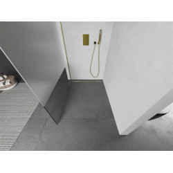 Mexen Kioto Walk-In Zuhanyfal 80 x 200 cm,  átlátszó üveg/ szatén  8 mm,  arany  - 800-080-101-50-3 Walk-In Zuhanyfal
