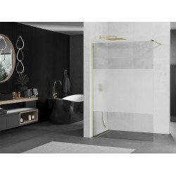 Mexen Kioto Walk-In Zuhanyfal 90 x 200 cm,  átlátszó üveg/ szatén  8 mm,  arany  - 800-090-101-50-3 Walk-In Zuhanyfal Walk-In Zuhanyfal 406594 Mexen