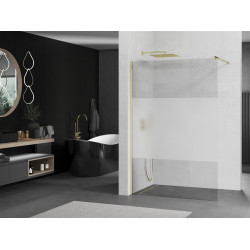 Mexen Kioto Walk-In Zuhanyfal 100 x 200 cm,  átlátszó üveg/ szatén  8 mm,  arany  - 800-100-101-50-3 Walk-In Zuhanyfal Walk-In Zuhanyfal 406594 Mexen