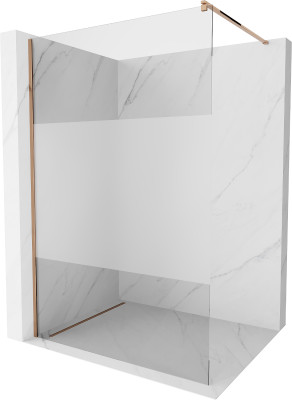 Mexen Kioto Walk-In Zuhanyfal 70 x 200 cm,  átlátszó üveg/ szatén  8 mm,  rózsa arany - 800-070-101-60-3 Walk-In Zuhanyfal