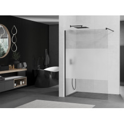 Mexen Kioto Walk-In Zuhanyfal 100 x 200 cm,  átlátszó üveg/ szatén  8 mm,  fekete  - 800-100-101-70-3 Walk-In Zuhanyfal Walk-In Zuhanyfal 406594 Mexen