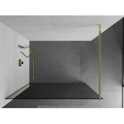 Mexen Kioto Walk-In Zuhanyfal 70 x 200 cm, grafit 8 mm,  arany  - 800-070-101-50-4 Walk-In Zuhanyfal