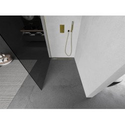 Mexen Kioto Walk-In Zuhanyfal 70 x 200 cm, grafit 8 mm,  arany  - 800-070-101-50-4 Walk-In Zuhanyfal