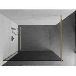Mexen Kioto Walk-In Zuhanyfal 70 x 200 cm, grafit 8 mm,  arany  - 800-070-101-50-4 Walk-In Zuhanyfal
